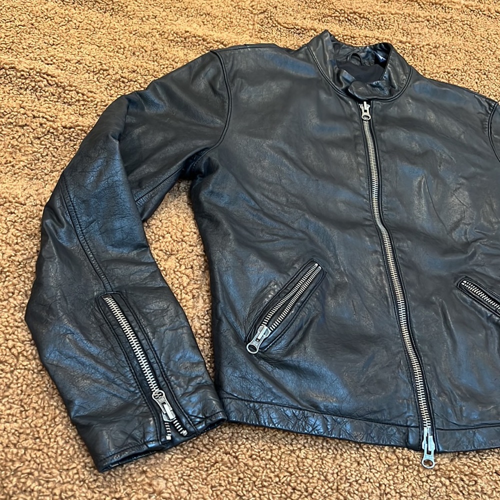 Earl Jean Leather Cafe Style Moto Jacket - Picture 3 of 14